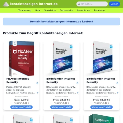 Screenshot kontaktanzeigen-internet.de