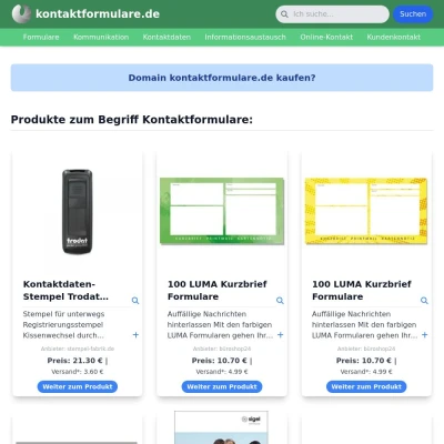 Screenshot kontaktformulare.de