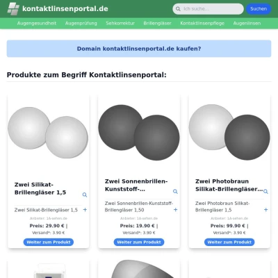 Screenshot kontaktlinsenportal.de