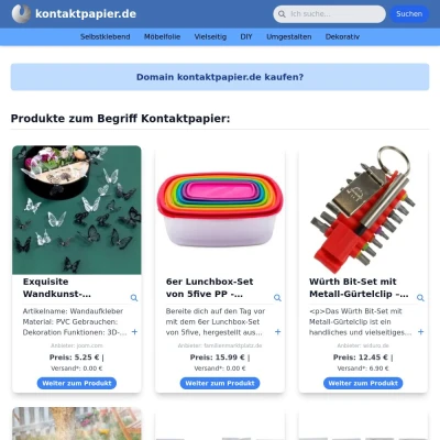 Screenshot kontaktpapier.de