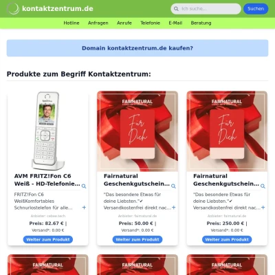 Screenshot kontaktzentrum.de