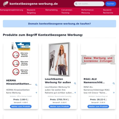 Screenshot kontextbezogene-werbung.de