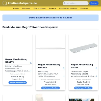 Screenshot kontinentalsperre.de