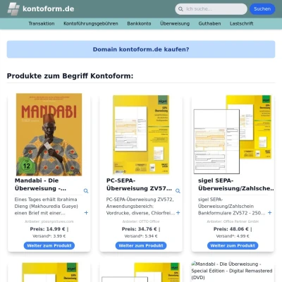 Screenshot kontoform.de