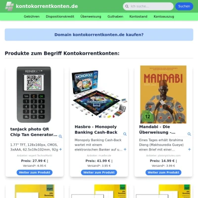 Screenshot kontokorrentkonten.de