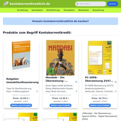 Screenshot kontokorrentkredit24.de