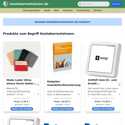 Screenshot kontokorrentzinsen.de