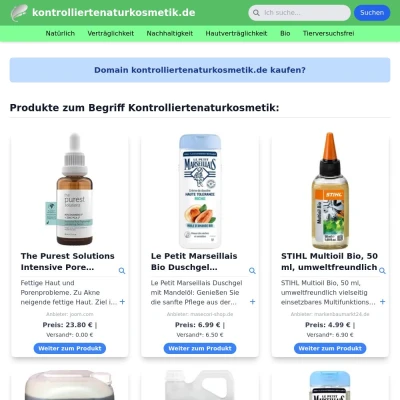 Screenshot kontrolliertenaturkosmetik.de