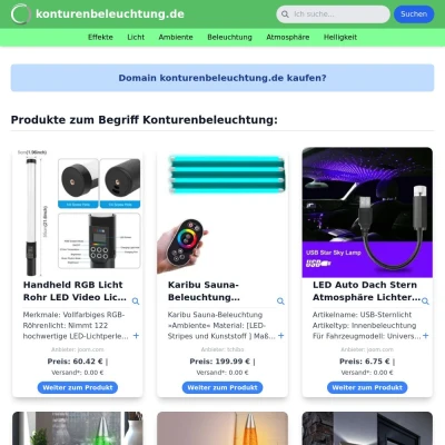 Screenshot konturenbeleuchtung.de