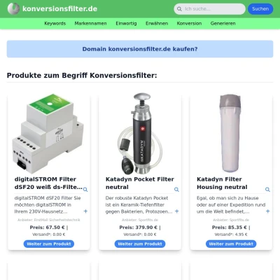 Screenshot konversionsfilter.de