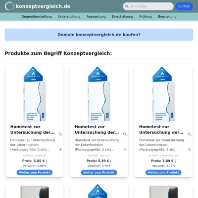 Screenshot konzeptvergleich.de