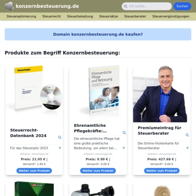 Screenshot konzernbesteuerung.de