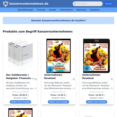 Screenshot konzernunternehmen.de