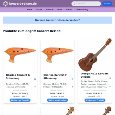 Screenshot konzert-reisen.de