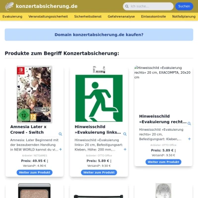 Screenshot konzertabsicherung.de