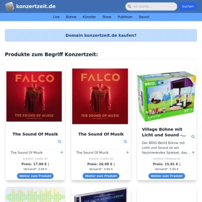 Screenshot konzertzeit.de