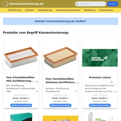 Screenshot konzessionierung.de