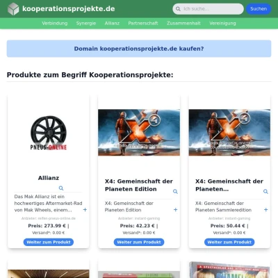 Screenshot kooperationsprojekte.de