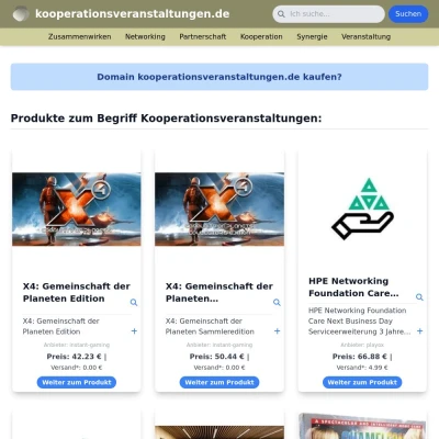 Screenshot kooperationsveranstaltungen.de