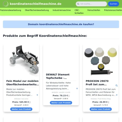 Screenshot koordinatenschleifmaschine.de