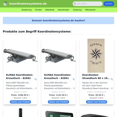 Screenshot koordinatensysteme.de