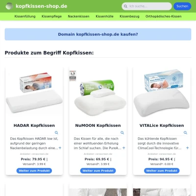 Screenshot kopfkissen-shop.de