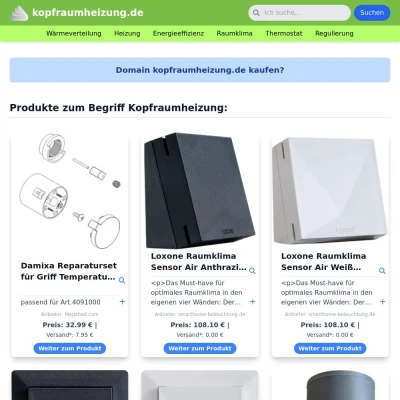Screenshot kopfraumheizung.de
