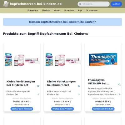 Screenshot kopfschmerzen-bei-kindern.de