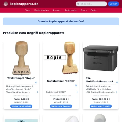 Screenshot kopierapparat.de