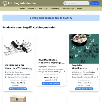 Screenshot korbbogenboden.de