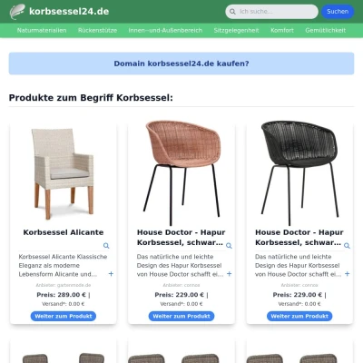 Screenshot korbsessel24.de