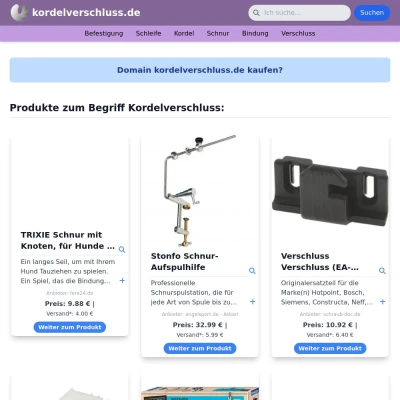 Screenshot kordelverschluss.de