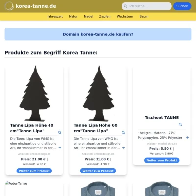 Screenshot korea-tanne.de