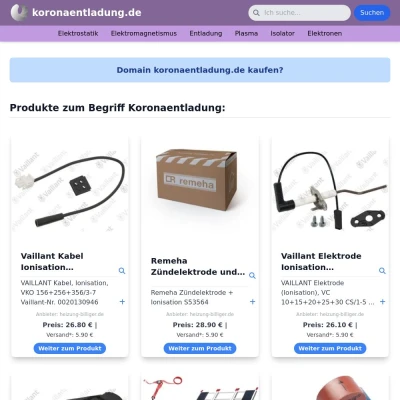 Screenshot koronaentladung.de