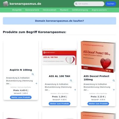 Screenshot koronarspasmus.de