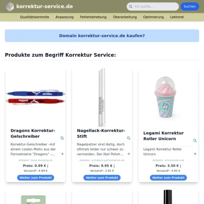 Screenshot korrektur-service.de