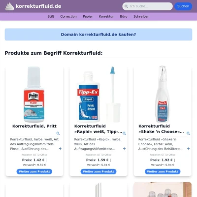 Screenshot korrekturfluid.de