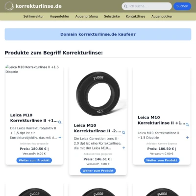 Screenshot korrekturlinse.de