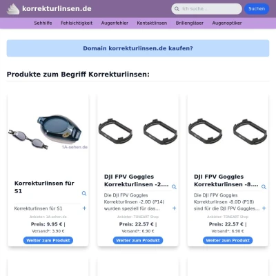 Screenshot korrekturlinsen.de