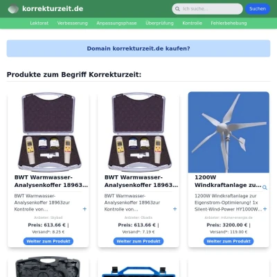 Screenshot korrekturzeit.de