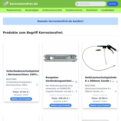 Screenshot korrosionsfrei.de