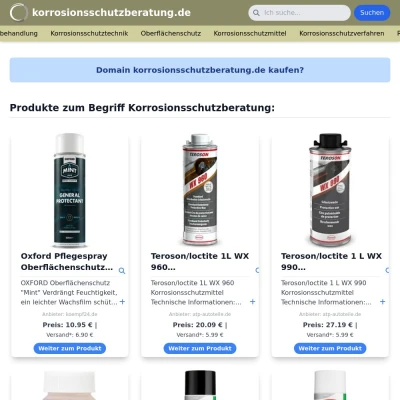 Screenshot korrosionsschutzberatung.de