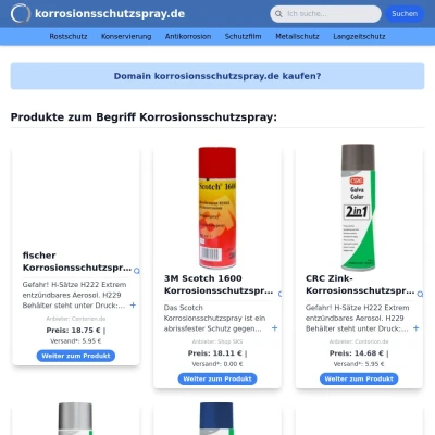 Screenshot korrosionsschutzspray.de