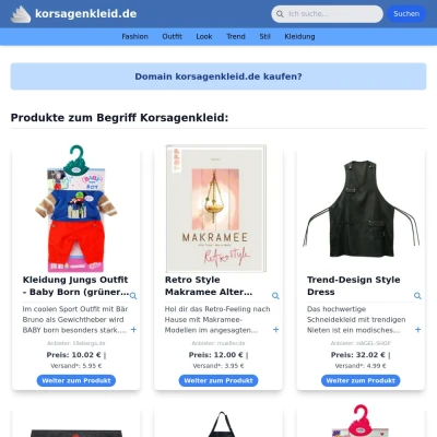 Screenshot korsagenkleid.de