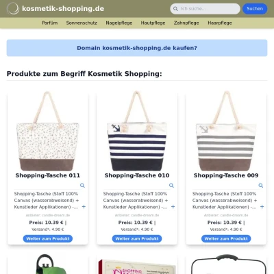 Screenshot kosmetik-shopping.de