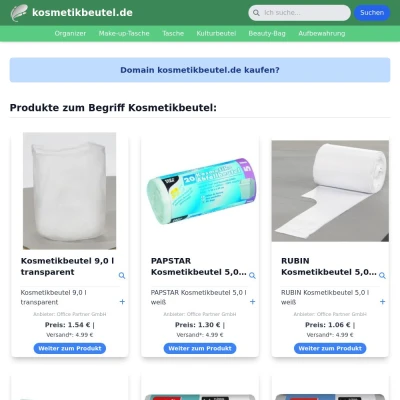 Screenshot kosmetikbeutel.de