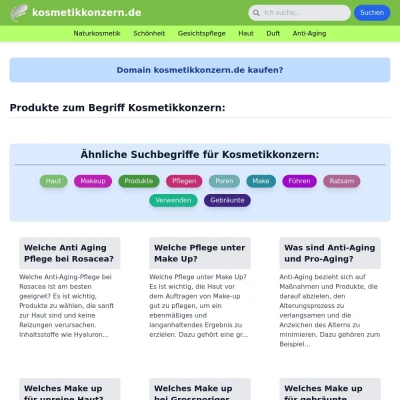 Screenshot kosmetikkonzern.de