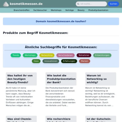 Screenshot kosmetikmessen.de