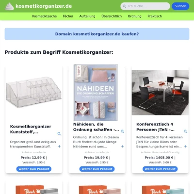 Screenshot kosmetikorganizer.de