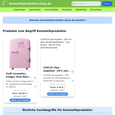 Screenshot kosmetikprodukte-shop.de